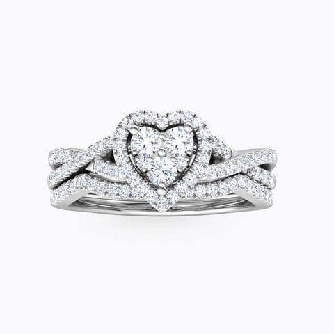 Cluster Heart Diamond Bridal Ring Set Cluster Heart Diamond Bridal Ring Set