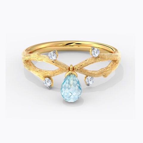 Entwine Dangle Dewdrops Diamond Ring