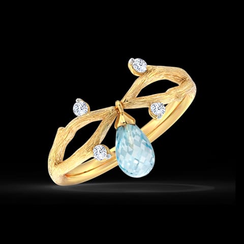 Entwine Dangle Dewdrops Diamond Ring