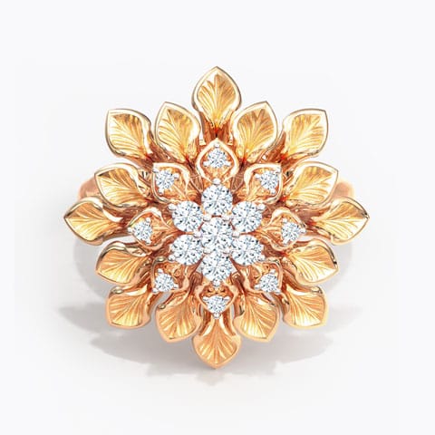Diamond Rings 18 Karat Rose Gold Dahlia Diamond Ring hover