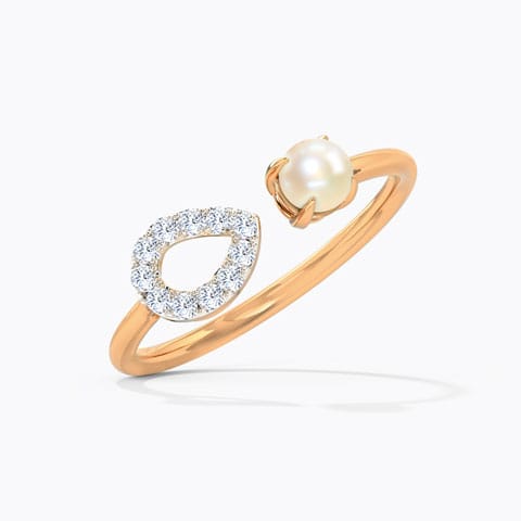 Pearl Drop Diamond Ring