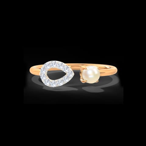 Pearl Drop Diamond Ring