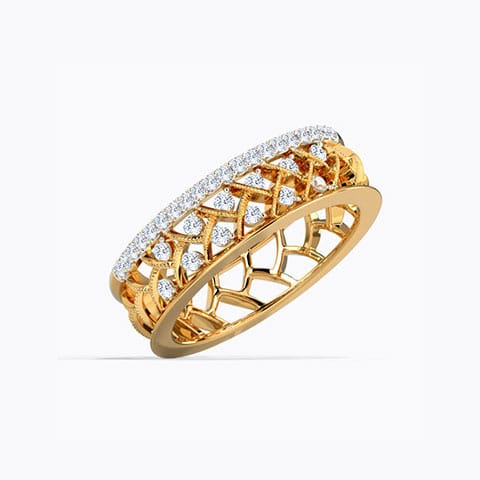 Intricate Mesh Diamond Band