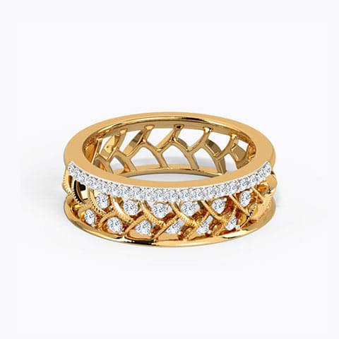 Intricate Mesh Diamond Band