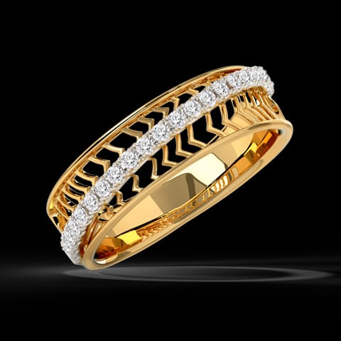 Zigzag Cutout Diamond Band