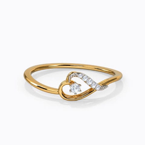 Twinkling Heart Diamond Ring