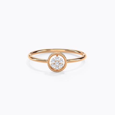 Diamond Rings 14 Karat Rose Gold Posy Cluster Diamond Ring hover
