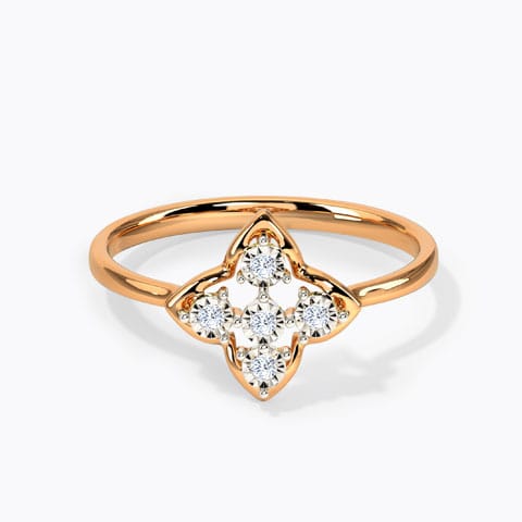 Diamond Rings 14 Karat Rose Gold Blush Miracle Plate Diamond Ring hover