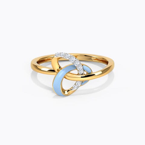 Pretty Blue Heart Diamond Ring
