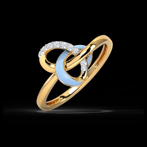 Pretty Blue Heart Diamond Ring