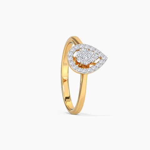 Mirage Drop Halo Diamond Ring