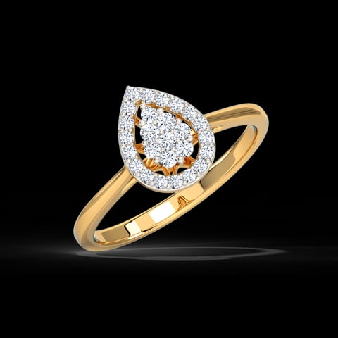 Mirage Drop Halo Diamond Ring