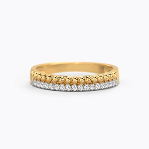 Amara Fine Diamond Band Diamond Rings 14 Karat Yellow Gold Amara Fine Diamond Band
