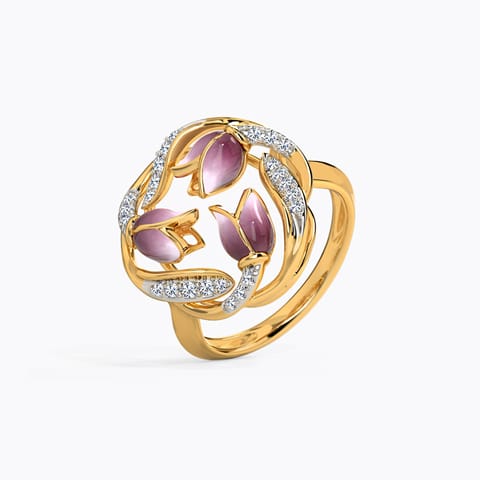 Twisty Tulip Trail Diamond Ring