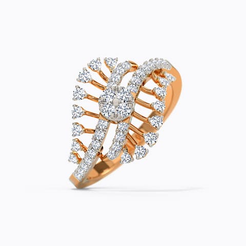 Scattered Lines Diamond Ring