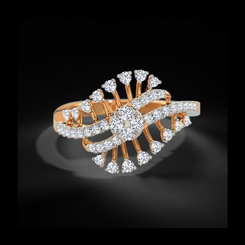 Scattered Lines Diamond Ring