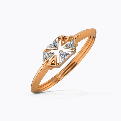Cross Hexa Diamond Ring
