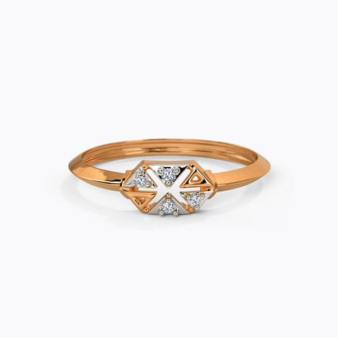 Cross Hexa Diamond Ring