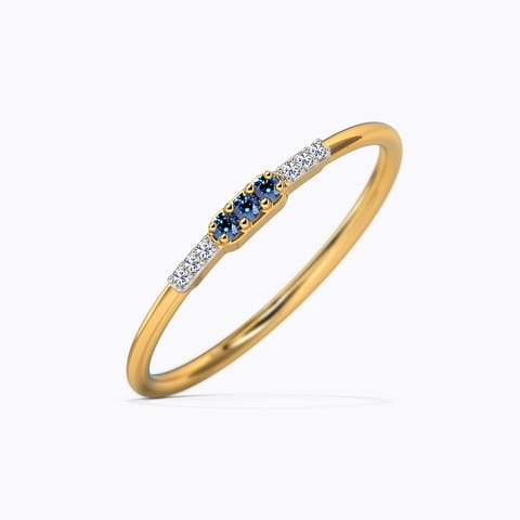 Linear Flare Gemstone Ring