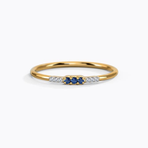 Linear Flare Gemstone Ring