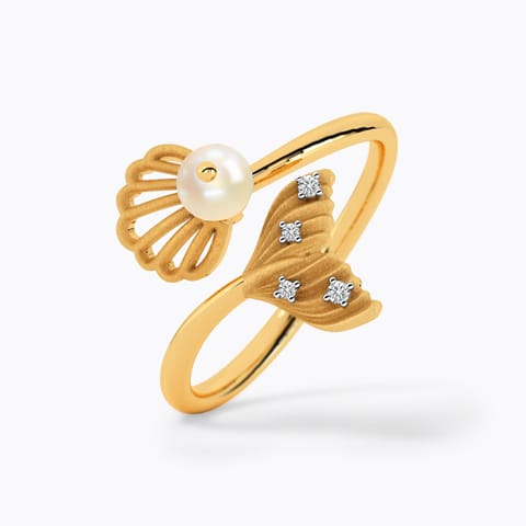 Little Mermaid Diamond with Pearl Ring Little Mermaid Diamond with Pearl Ring