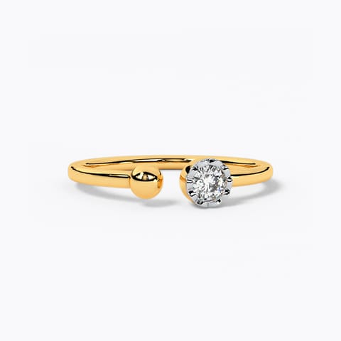 Dual Circles Diamond Open Ring