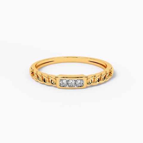 Link Grid Diamond Ring