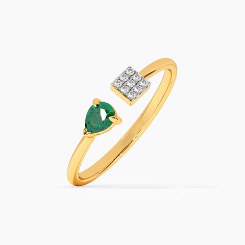Square Nodes Gemstone Open Ring
