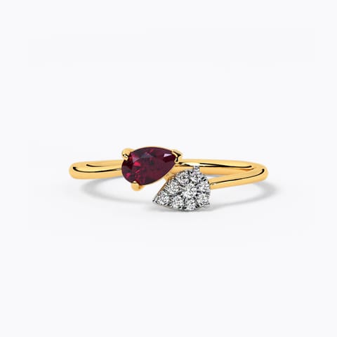 Open Pears Gemstone Open Ring