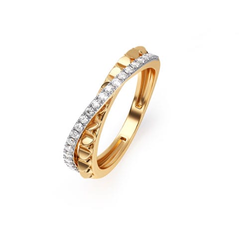 Cross Mesh Diamond Ring
