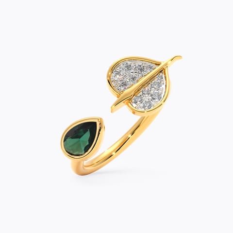 Peepal Green Stone Gap Diamond Ring Peepal Green Stone Gap Diamond Ring