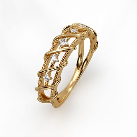 Sleek Twist Diamond Ring