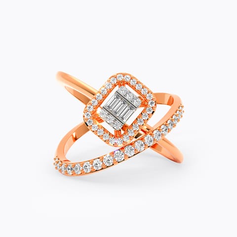 Halo Elliptic Diamond Ring