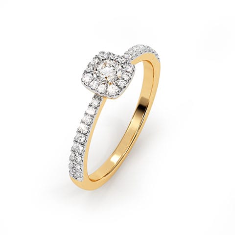 Lumen Square Diamond Ring