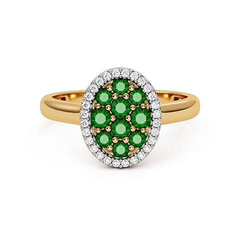 Celestial Green Sphere Gemstone Ring