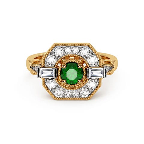 Stepped Diamond Serenade Gemstone Ring