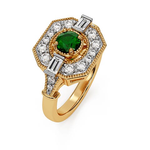 Stepped Diamond Serenade Gemstone Ring image