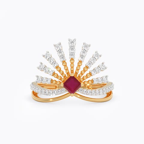 Red Beryl Gemstone Ring