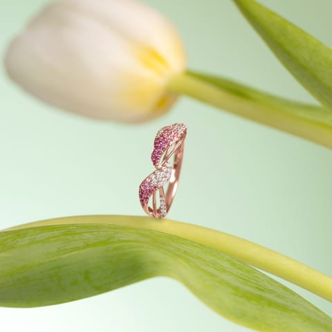 Pink Twirl Gemstone Ring