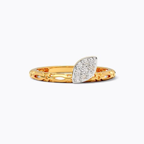Lattice Leaf Diamond Ring