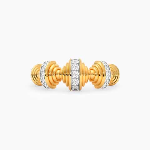 Gilded Ripple Diamond Ring