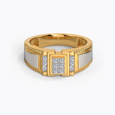 Shining Grid Diamond Ring for Men