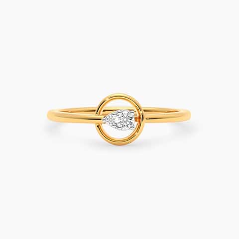 Pear Loop 9KT Diamond Ring