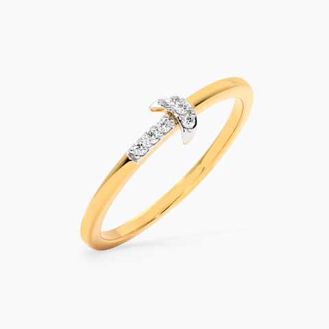 Petite Moon 9KT Diamond Ring