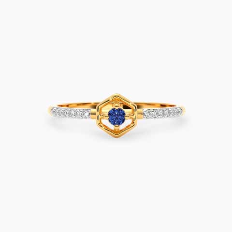 Blue Hexa 9KT Gemstone Ring