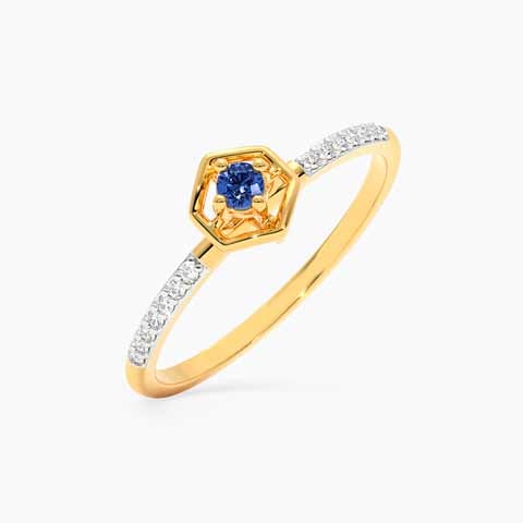 Blue Hexa 9KT Gemstone Ring