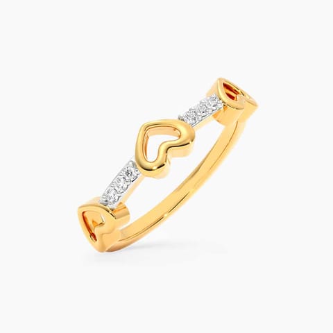 Tri Heart 9KT Diamond Ring