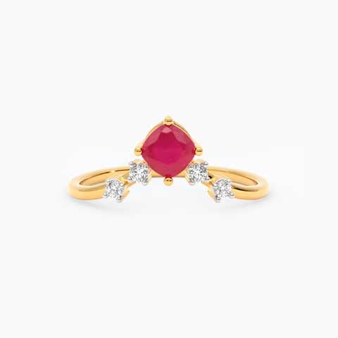 Radiant Red 9KT Gemstone Ring