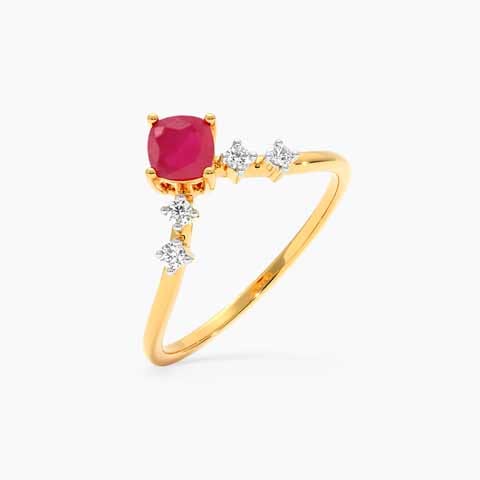 Radiant Red 9KT Gemstone Ring