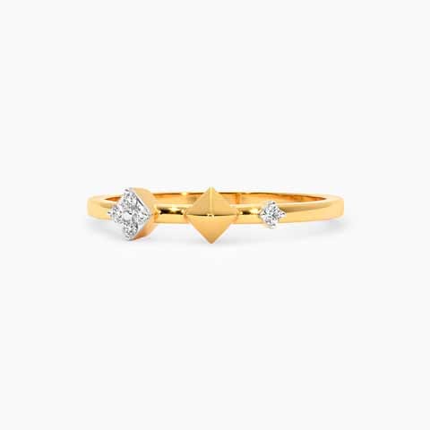 Tri Square 9KT Diamond Ring
